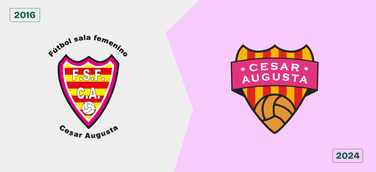 Cambio de logo del Fútbol Sala Femenino César Augusta realizado por Birdcom