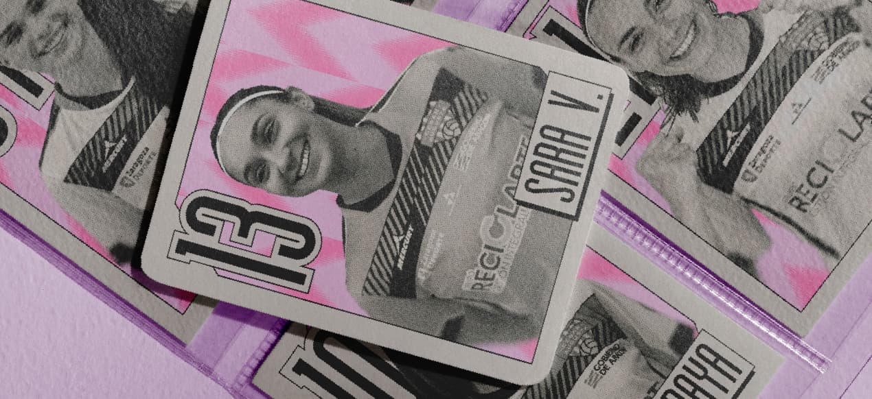 Diseño de cromos con las jugadoras del Fútbol Sala Femenino César Augusta