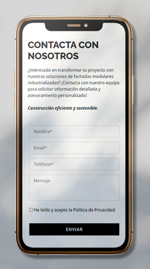 Contacta con nosotros, diseño web elegante y profesional