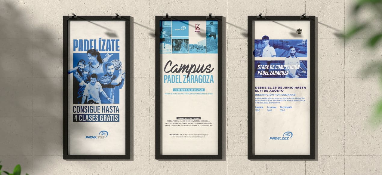 Carteles creado por Birdcom para Pádel Zaragoza