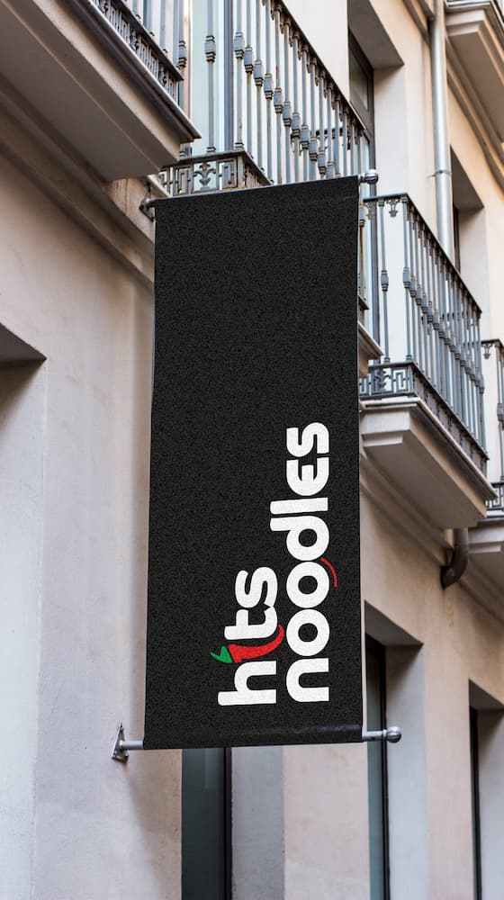 Carteleria y pancartas para Hits noodles