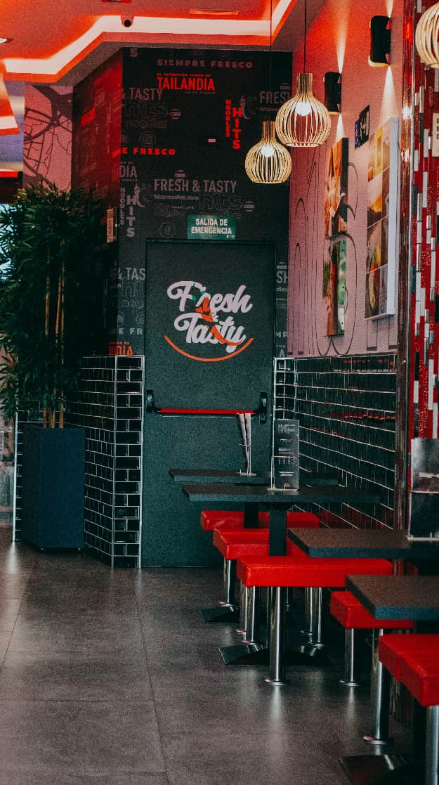 Interior de los restaurantes de hits noodles